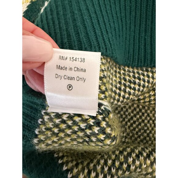 Staud Knave Cardigan in Green Cypress Argyle - Size S - Picture 7 of 8